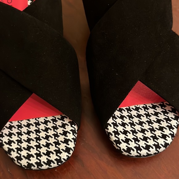 NWB Pas De Rouge Women's Fleur 2824 In Black Suede/Embossed Leather Size 37 - Picture 7 of 12